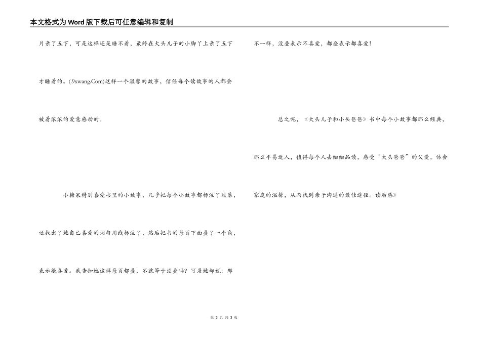 《大头儿子和小头爸爸》读后感_第3页