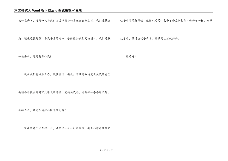 《钢铁是怎样炼成的》读后感_第3页