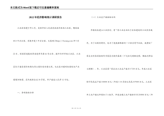 2022年经济影响统计调研报告