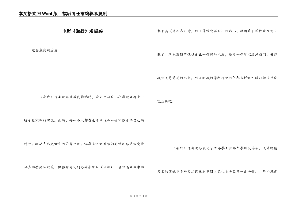 电影《激战》观后感_第1页
