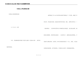 乌龟也上网话剧观后感