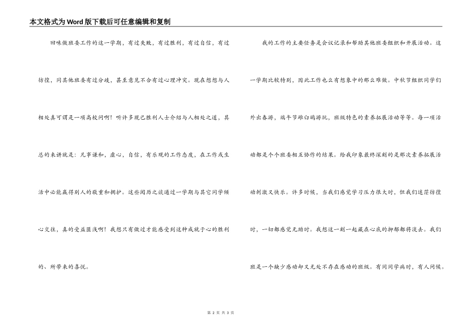 团支书工作自我鉴定范文_第2页