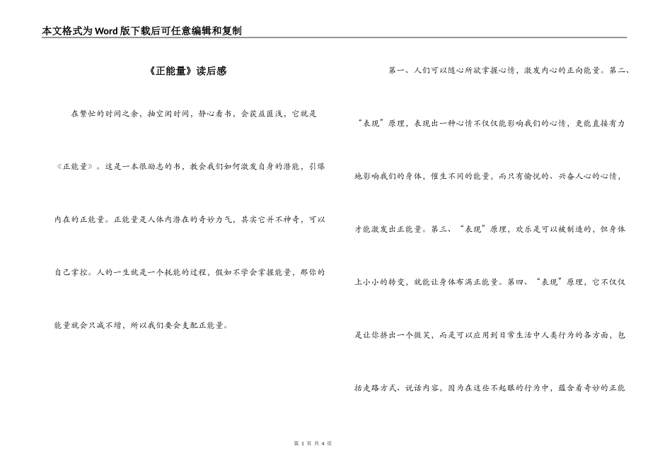《正能量》读后感_第1页