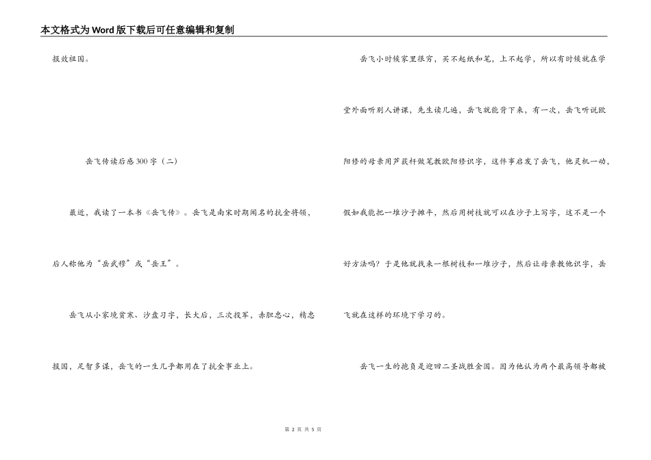 岳飞传读后感300字_第2页