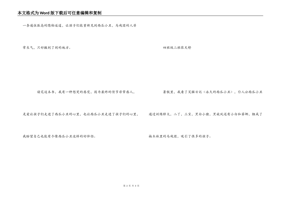 《永远的西瓜小丑》读后感_第2页