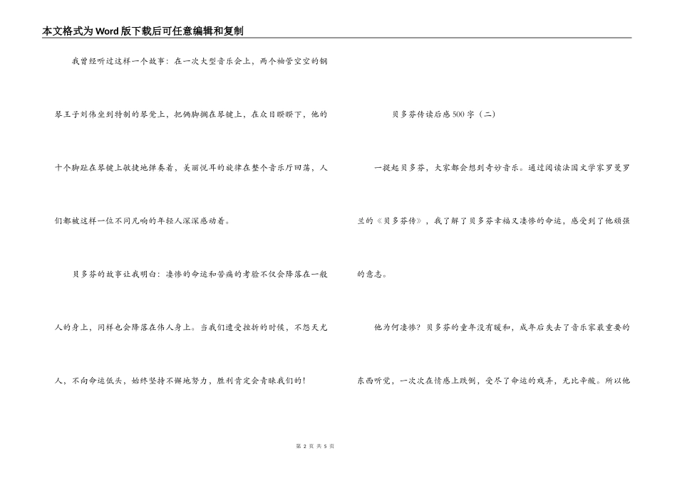 贝多芬传读后感500字_第2页