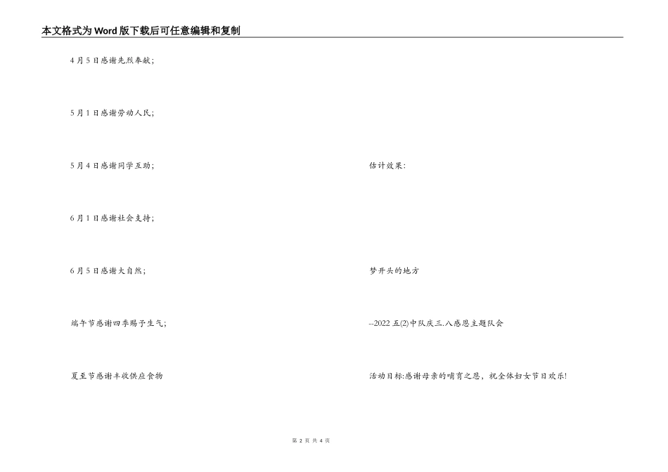 “梦开始的地方”系列感恩主题活动方案_第2页