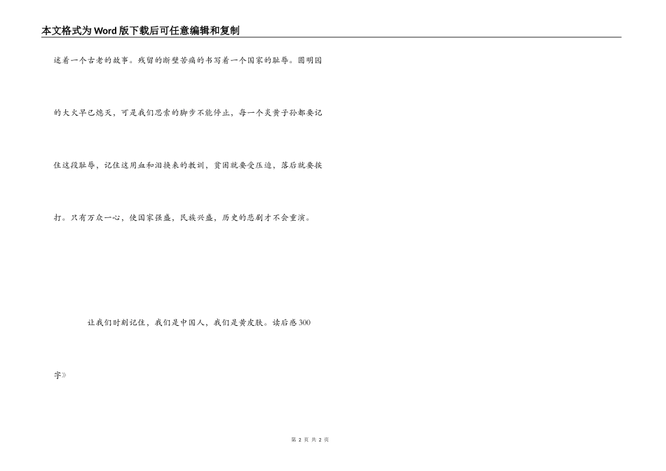 《圆明园的毁灭》读后感300字_第2页