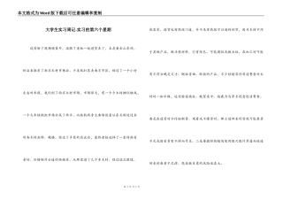 大学生实习周记-实习的第六个星期