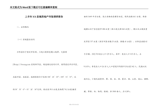 上半年XX县城房地产市场调研报告