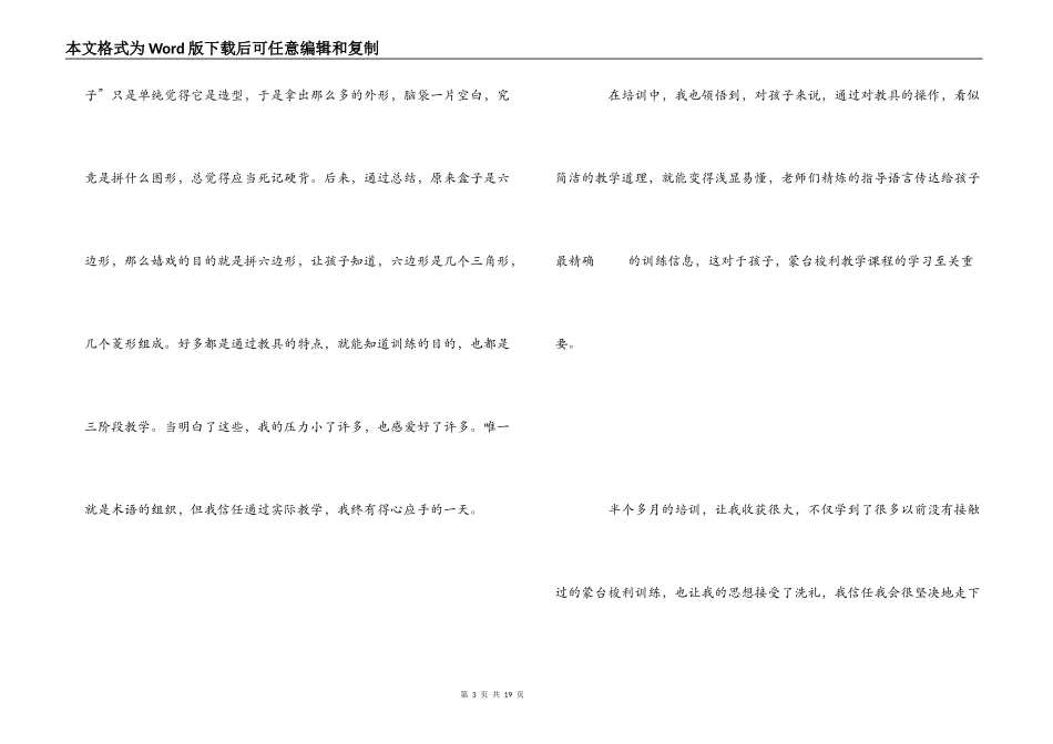 蒙台梭利教育培训感想_第3页