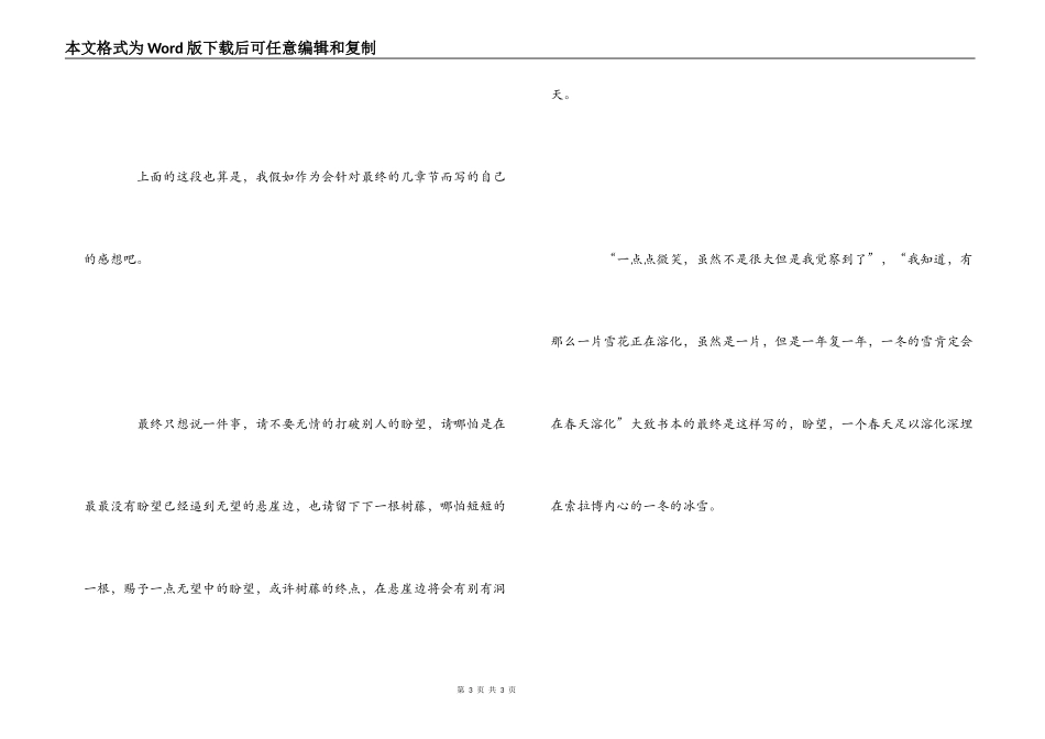 追风筝的人读后感--当丧失了一切的希望_第3页