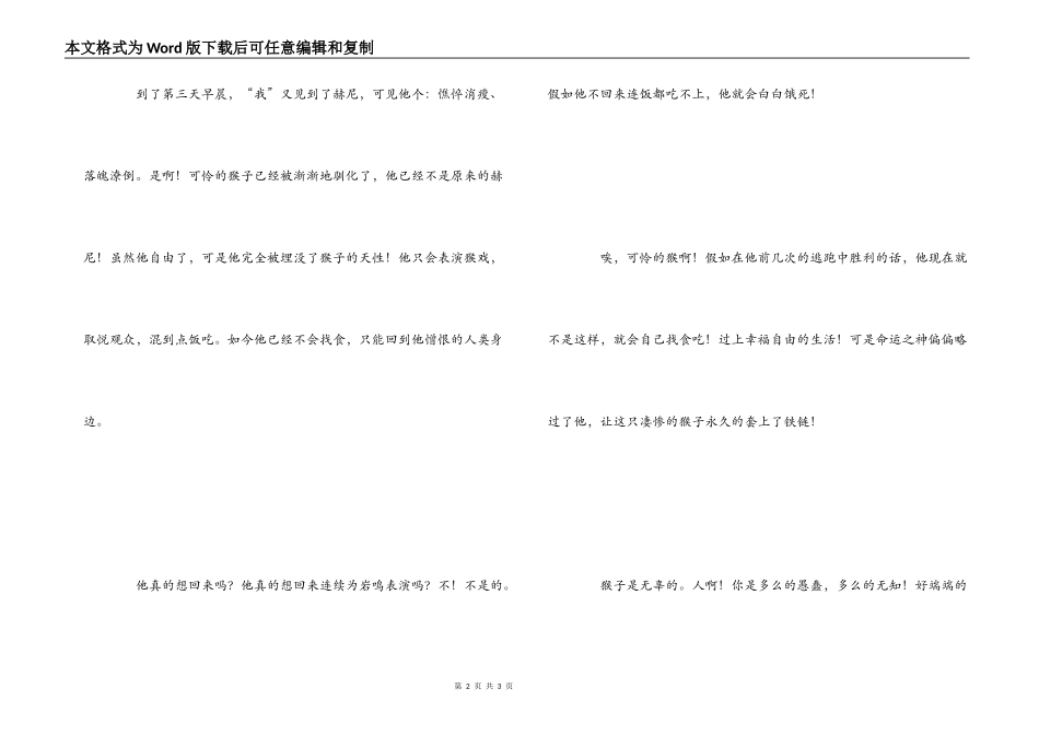 《老猴赫尼》读后感_第2页