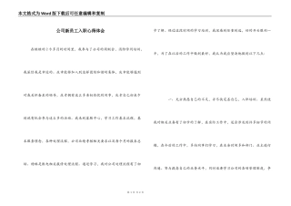公司新员工入职心得体会