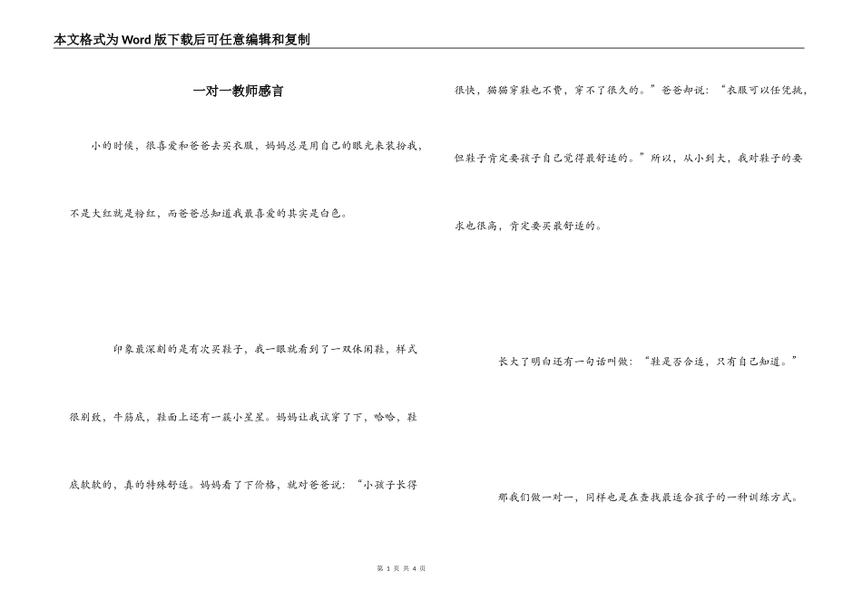一对一教师感言_第1页