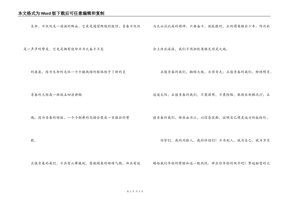 纪念五四演讲稿：青春的火炬_第2页