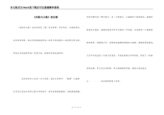 《风鞋与火鞋》读后感