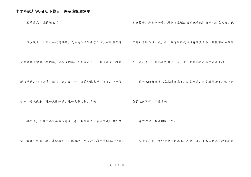 春节作文；观放烟花_第2页