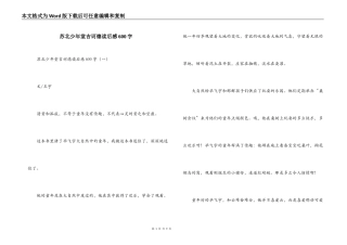 苏北少年堂吉诃德读后感600字