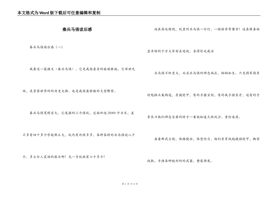 秦兵马俑读后感_第1页