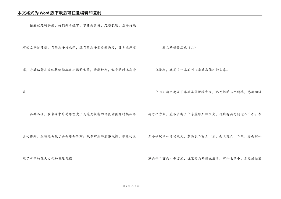 秦兵马俑读后感_第2页