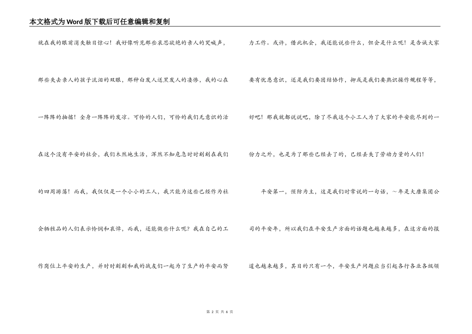 电力安全生产演讲稿-我与安全同行_第2页