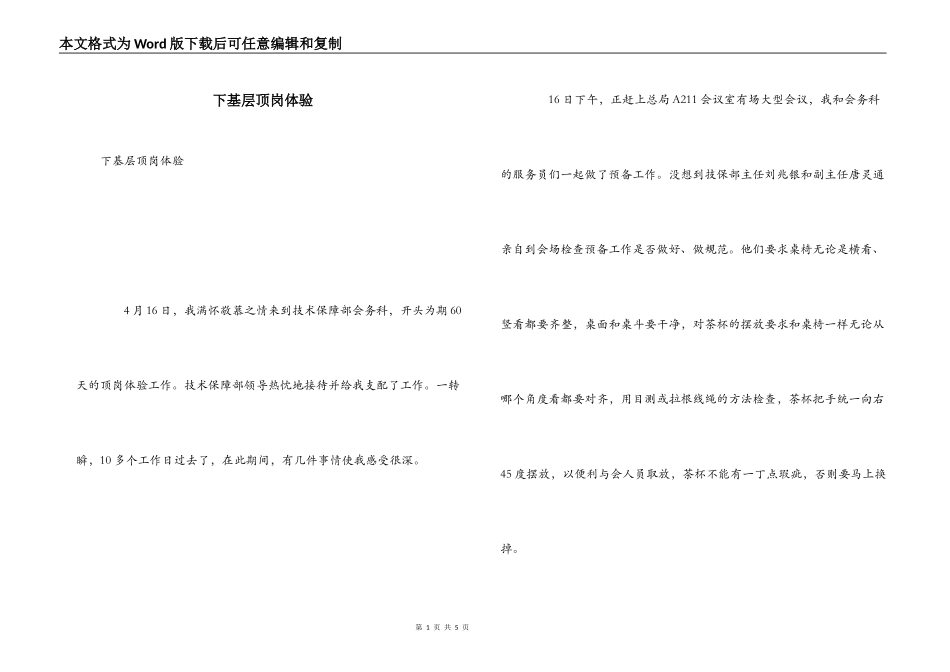 下基层顶岗体验_第1页