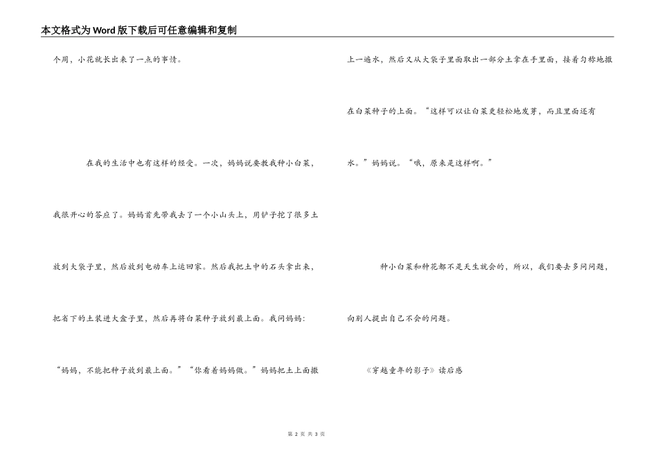 穿越童年的影子读后感_第2页