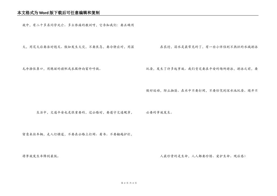 《小学生安全教育讲座》观后感_第2页