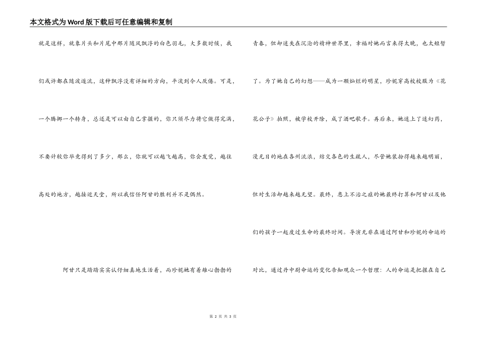 《阿甘正传》观后感1000字_第2页