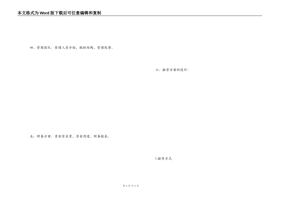 创业融资计划书_第3页