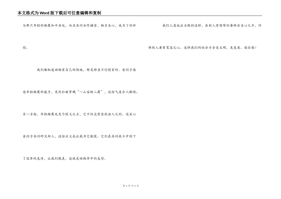 《雄鹰金闪子》读后感_第2页