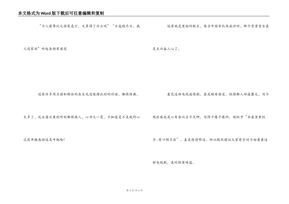 电视剧《雪豹》观后感_第3页