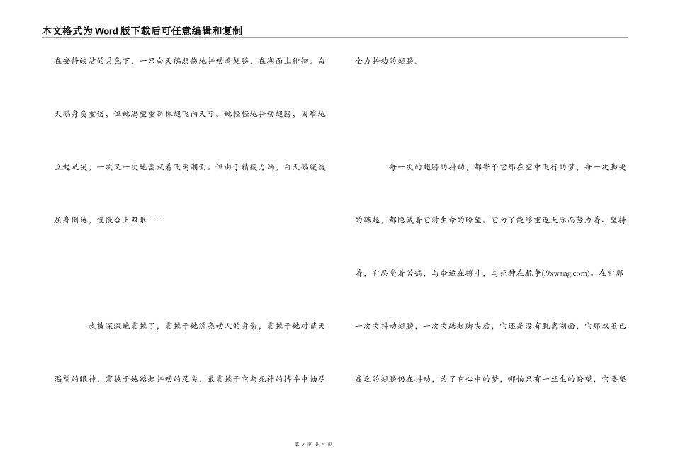 《天鹅之死》观后感_第2页