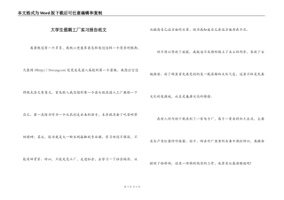 大学生假期工厂实习报告范文