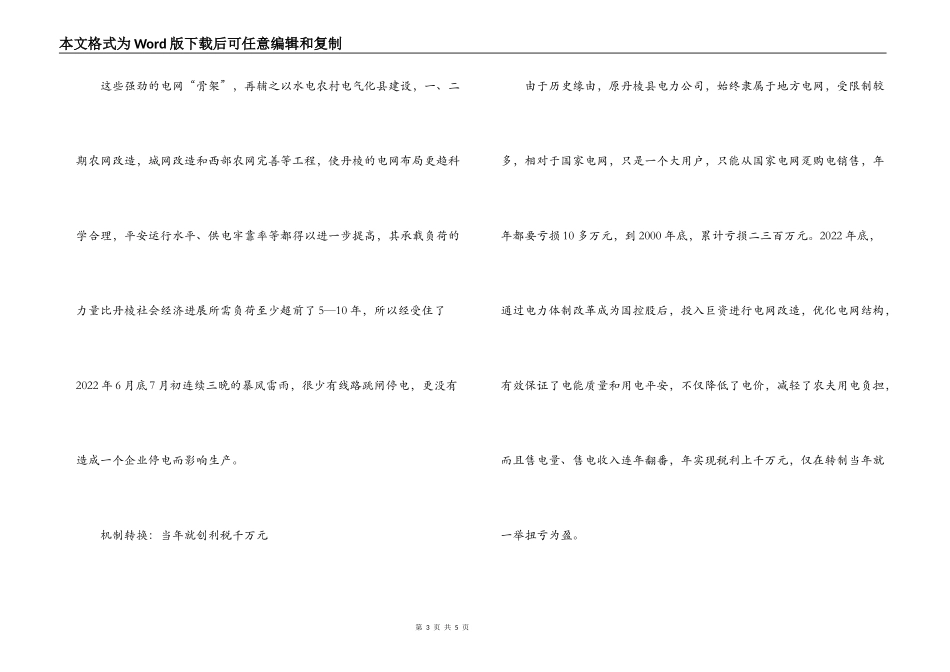 电力企业改革开放30年大变迁征文_第3页