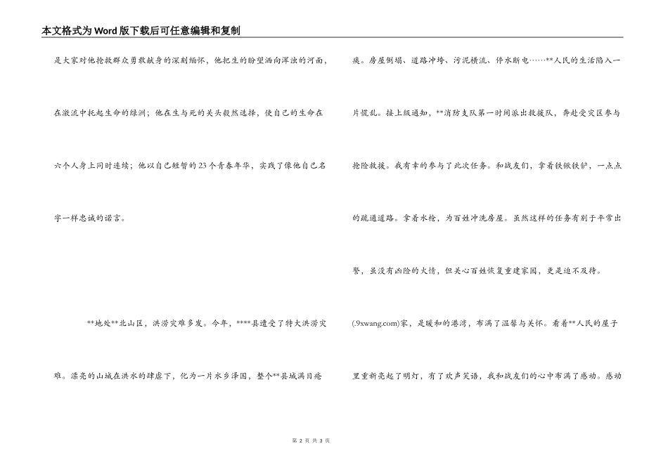 消防英雄事迹心得体会_第2页
