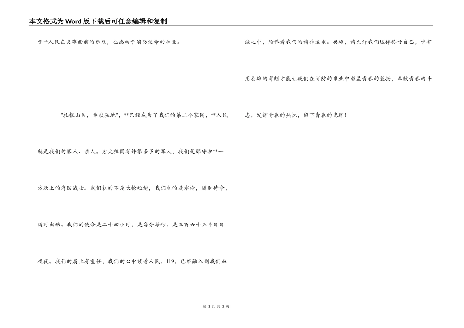消防英雄事迹心得体会_第3页