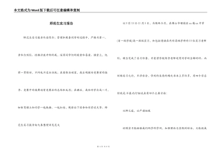 师范生实习报告