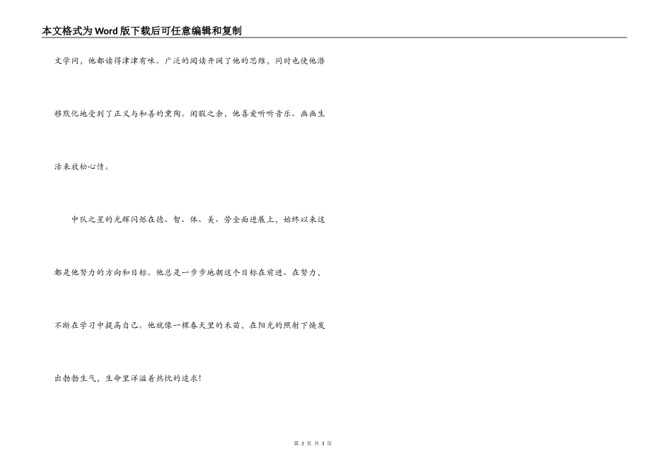 少先队“中队之星”事迹材料_第3页
