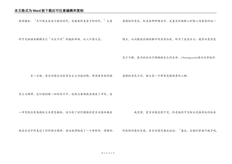读堂吉诃德有感笔记_第3页