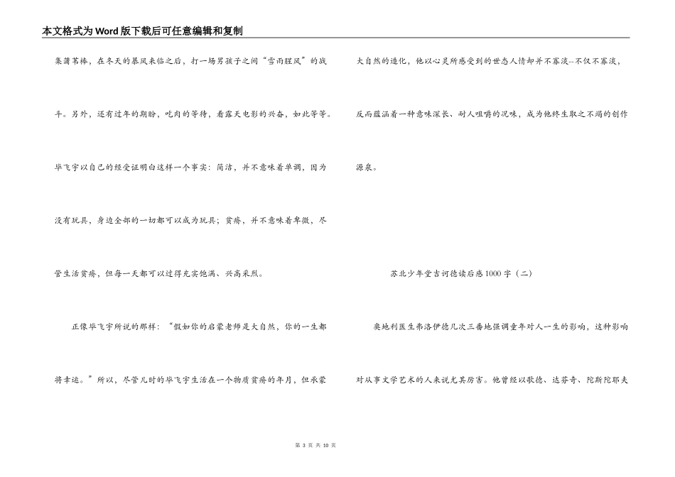 苏北少年堂吉诃德读后感1000字_第3页