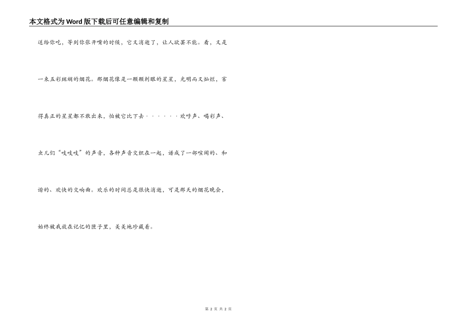 五年级作文 难忘的烟花晚会_第2页