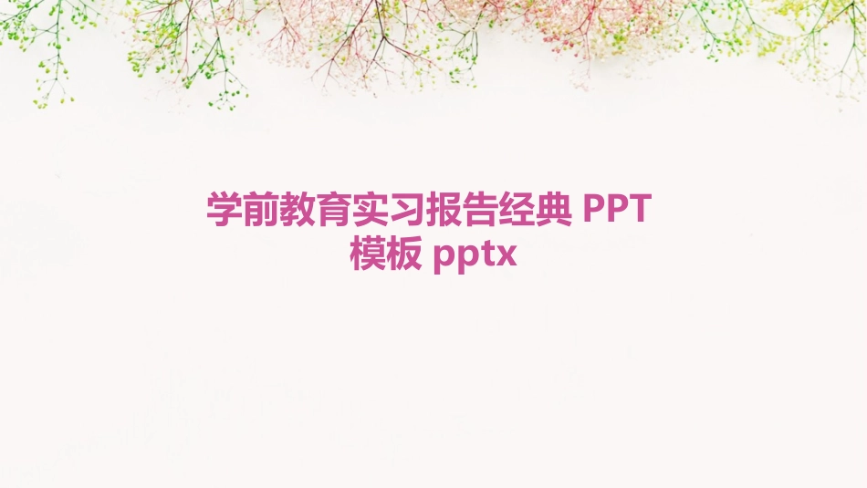 学前教育实习报告经典PPT模板pptx_第1页