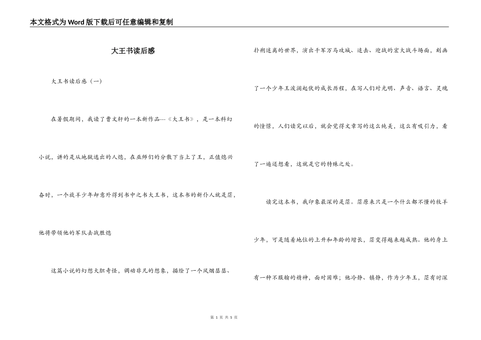 大王书读后感_第1页