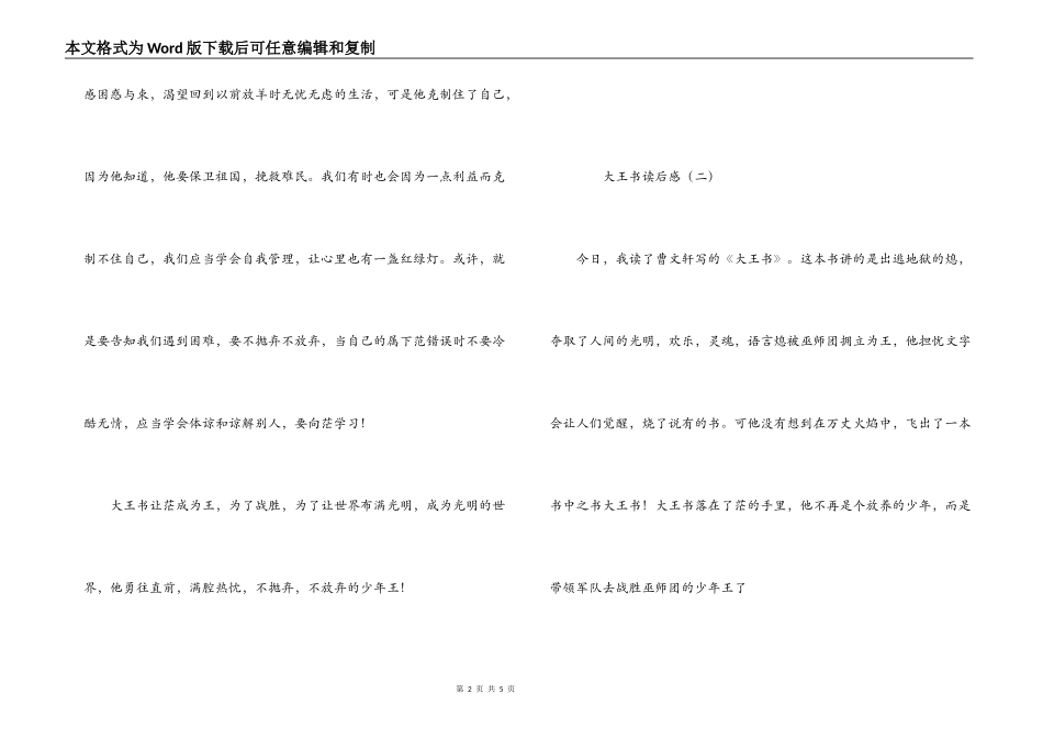 大王书读后感_第2页