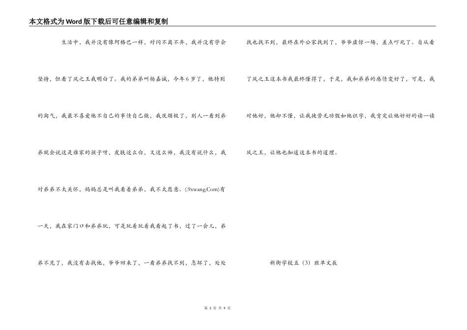 《风之王》读书笔记三篇_第3页