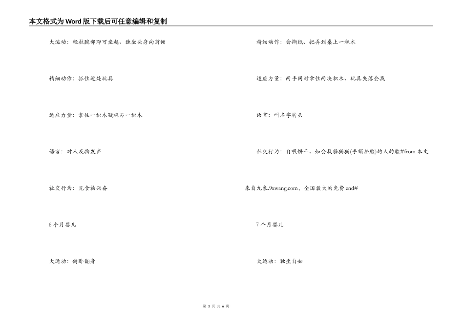 1～12个月婴儿生长发育情况介绍_第3页