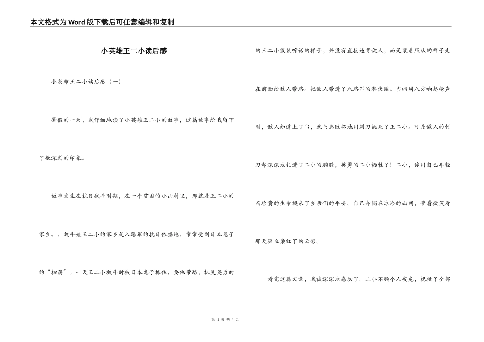 小英雄王二小读后感_第1页