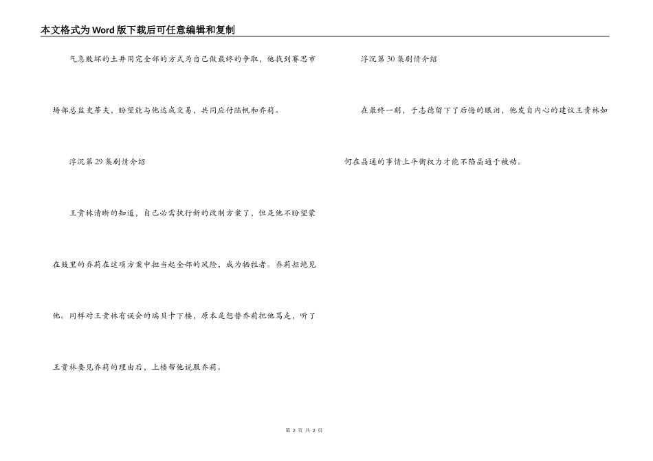 电视剧浮沉第25.2.27.28.29.30集大结局剧情介绍_第2页